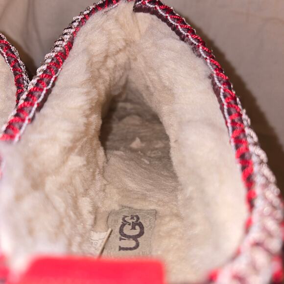 UGG Tazz Braid Slipper Size 8 Chestnut Suede Platform Moccasin Clog *read* - Picture 8 of 14